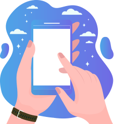 Hand holding smartphone